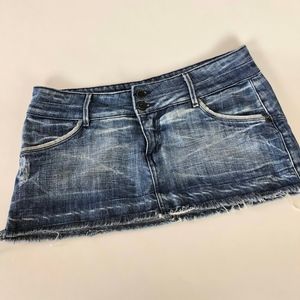 bebe Jean Mini Skirt Stretch Denim Size 29